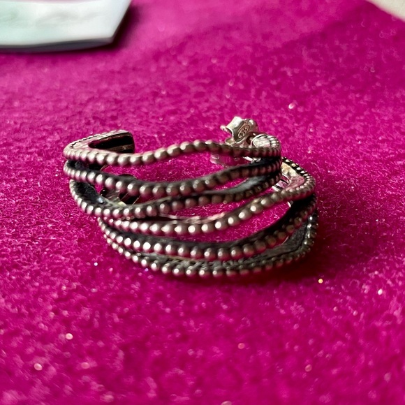 Or Paz Sterling Silver 1" Round Hoop Earrings - Picture 3 of 13